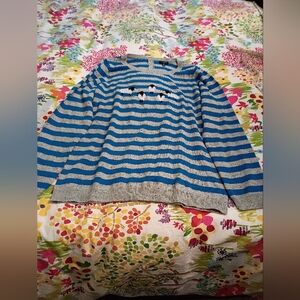 Talbot's Blue and Gray Striped Sweater with Sheep Size 1X